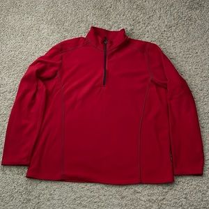 EUC Men’s Eddie Bauer Solid Red 1/4 Zip Fleece Pullover Size XXL Tall